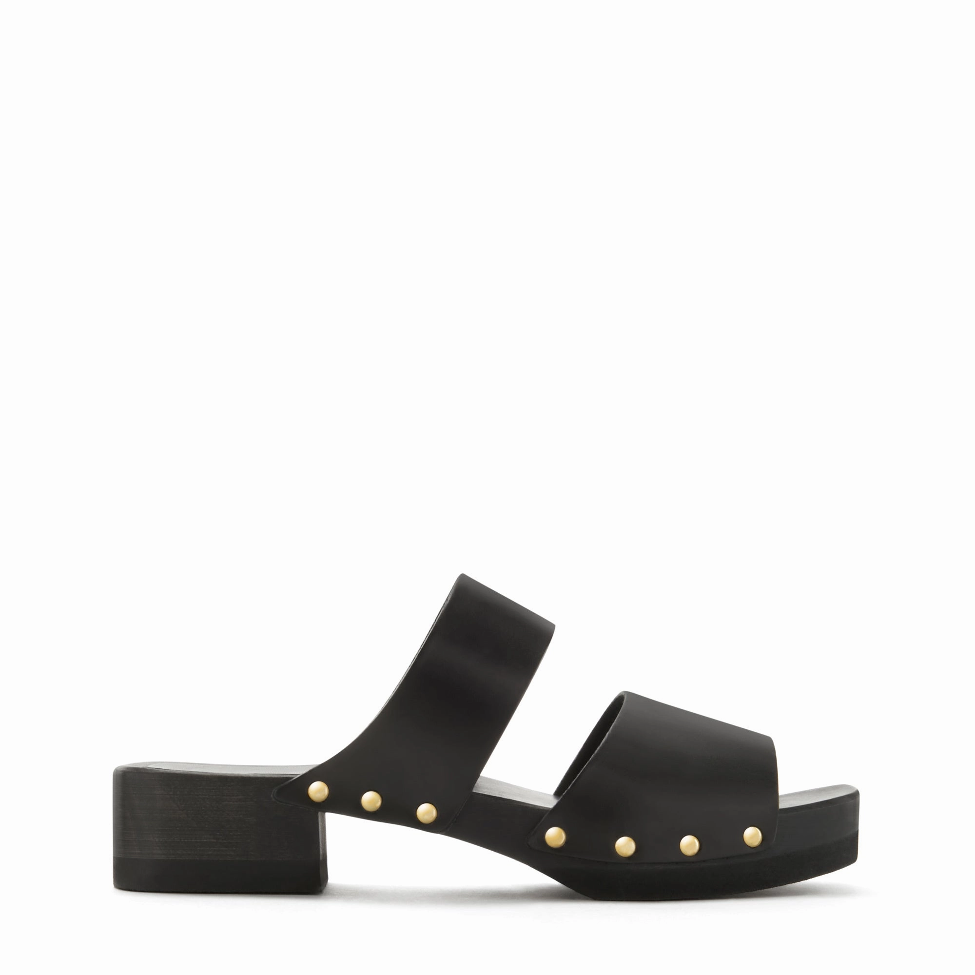 Carbon Fiber Reinforcement Vend?me Carmen black calfskin leather clogs