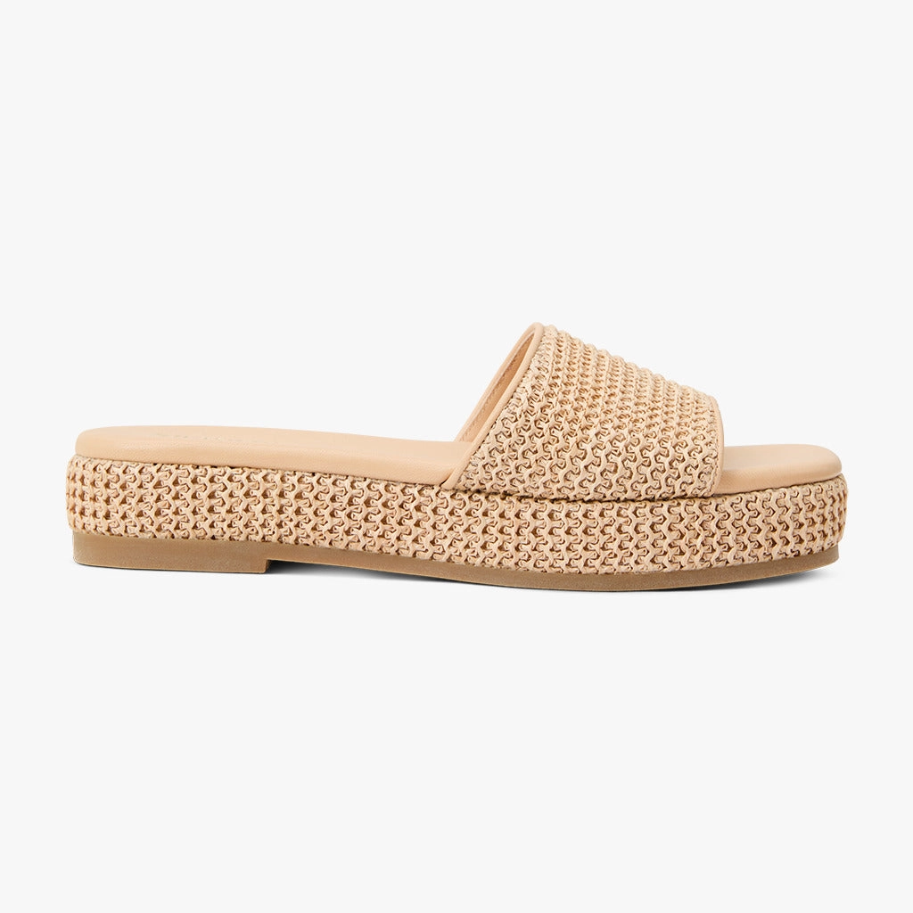Bay Raffia Flatform Sandal Recyclable Packaging Certified