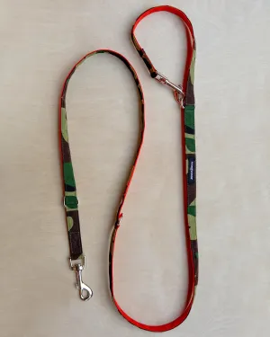 Cordura Metro Convertible Dog Leash in Camo & Neon Orange