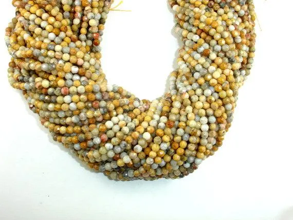 Crazy Lace Agate Beads, 4mm Faceted Round