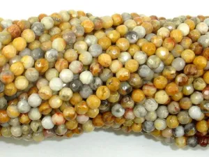 Crazy Lace Agate Beads, 4mm Faceted Round