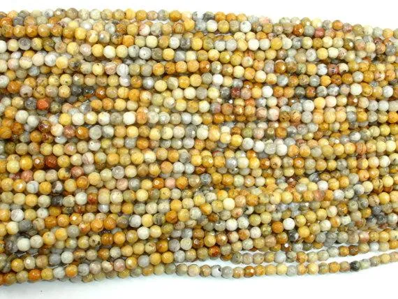 Crazy Lace Agate Beads, 4mm Faceted Round