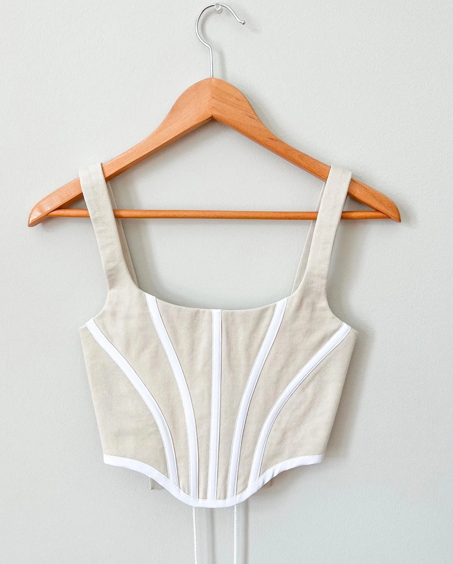 Cream and White Minimalistic Corset