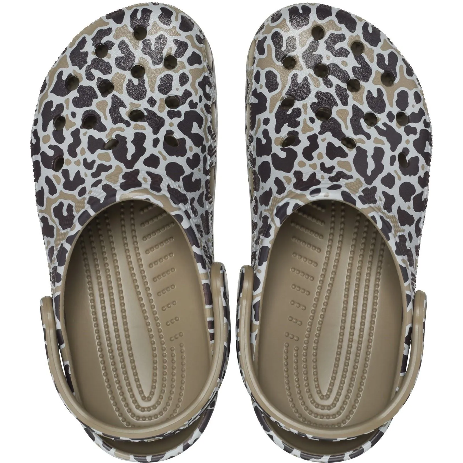 Crocs Unisex's Classic Animal Print Clog in Khaki/Leopard 4 to 8