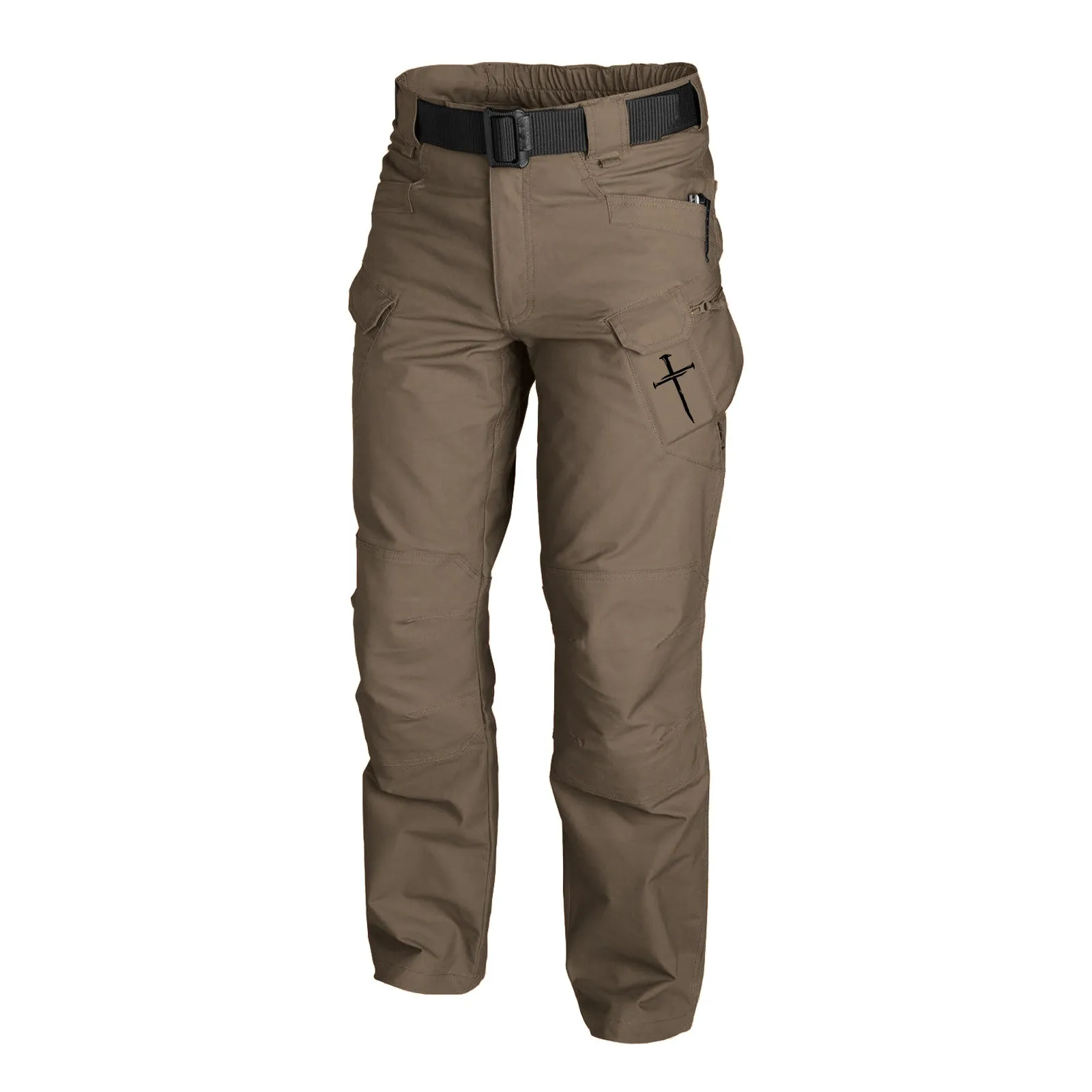 CROSS GRAPHIC OUTDOOR WEARABLE QUICK DRY MULTI-POCKET CARGO PANTS WITHOUT BELT