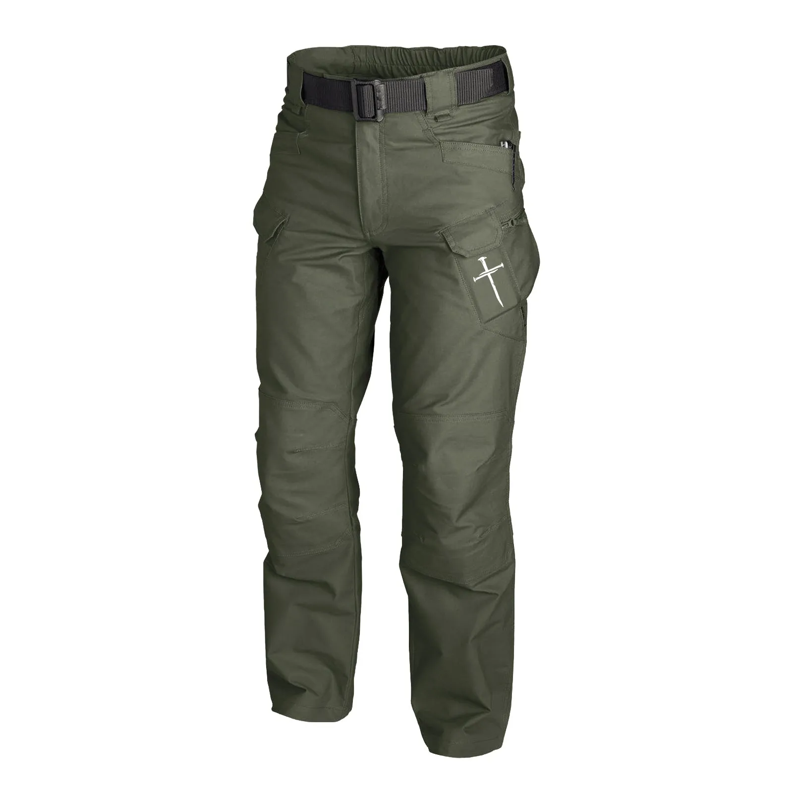 CROSS GRAPHIC OUTDOOR WEARABLE QUICK DRY MULTI-POCKET CARGO PANTS WITHOUT BELT