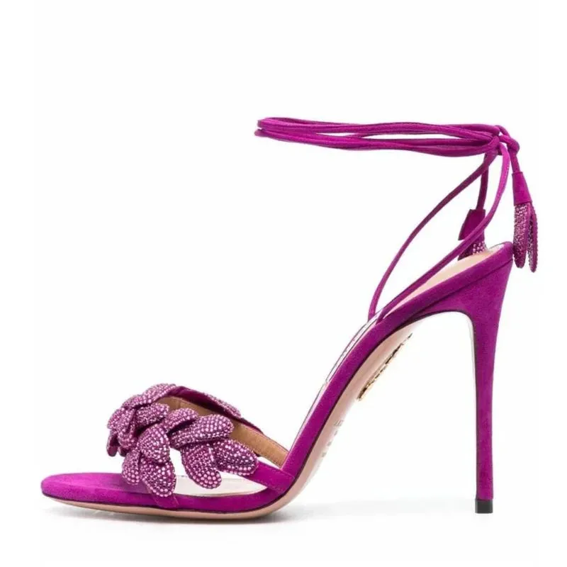 Crystal Rhinestone Ankle Strap high heel Sandals