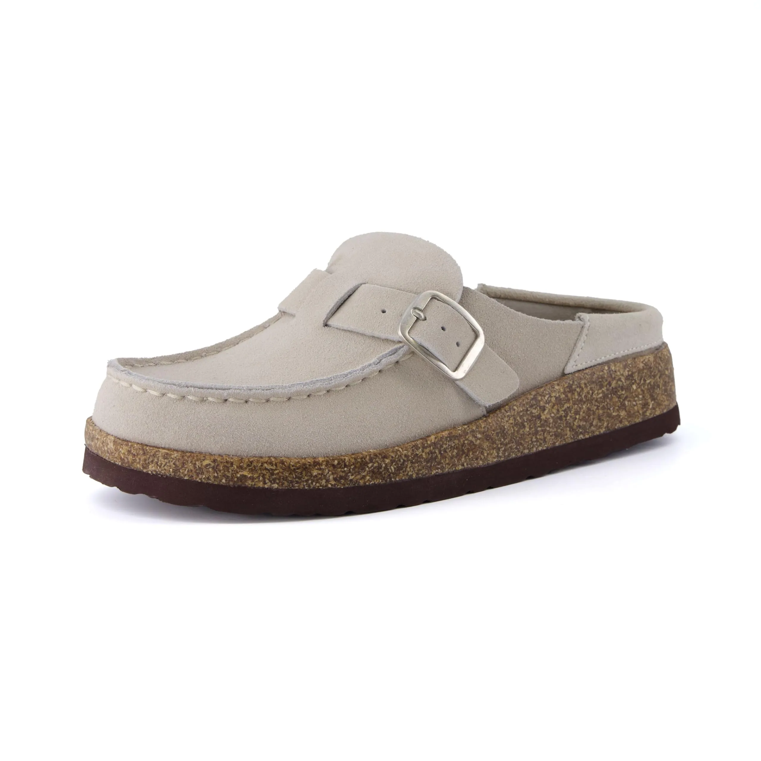 CUSHIONAIRE Women's Hobby Genuine Leather Cork Footbed Clog with  Comfort
