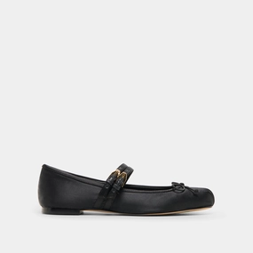 GIBSEN BALLET FLATS ONYX SATIN Mid Top Leather Soft