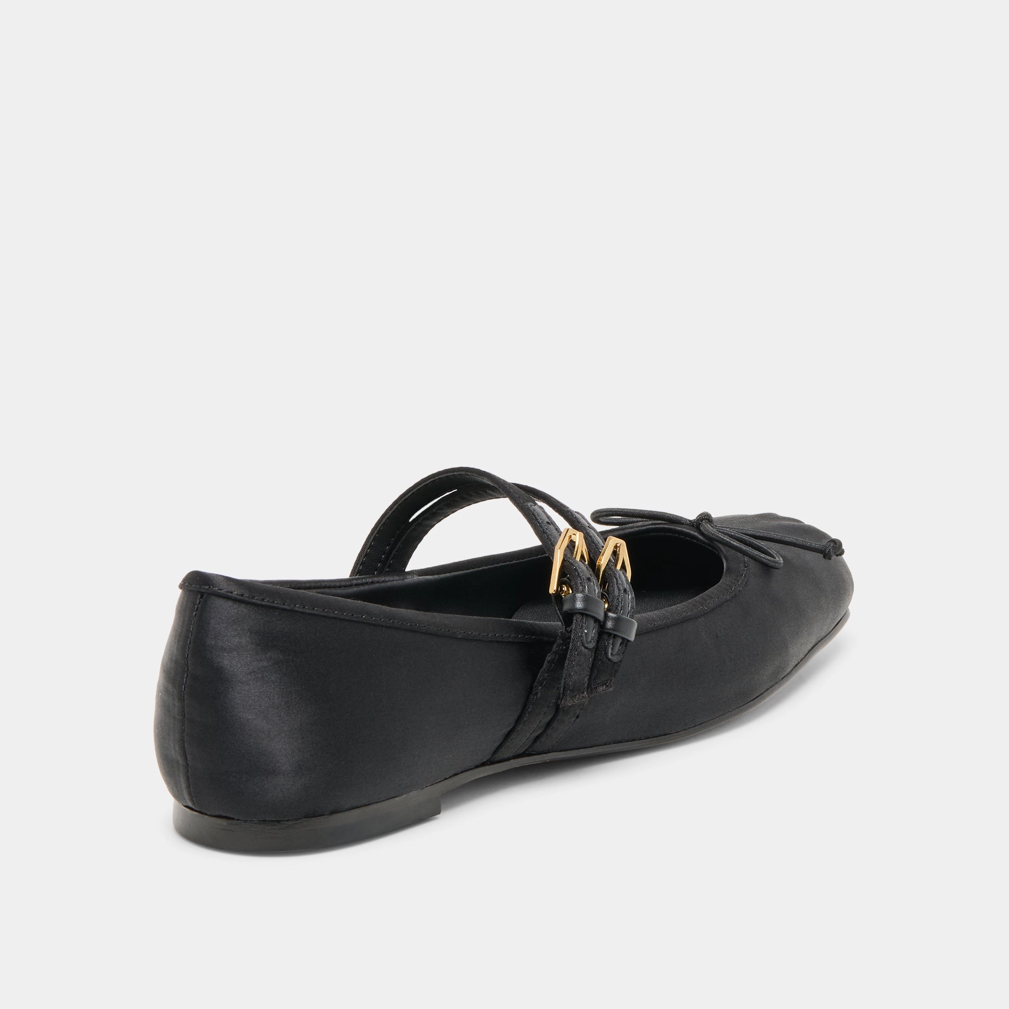 GIBSEN BALLET FLATS ONYX SATIN Stream Path Market Day