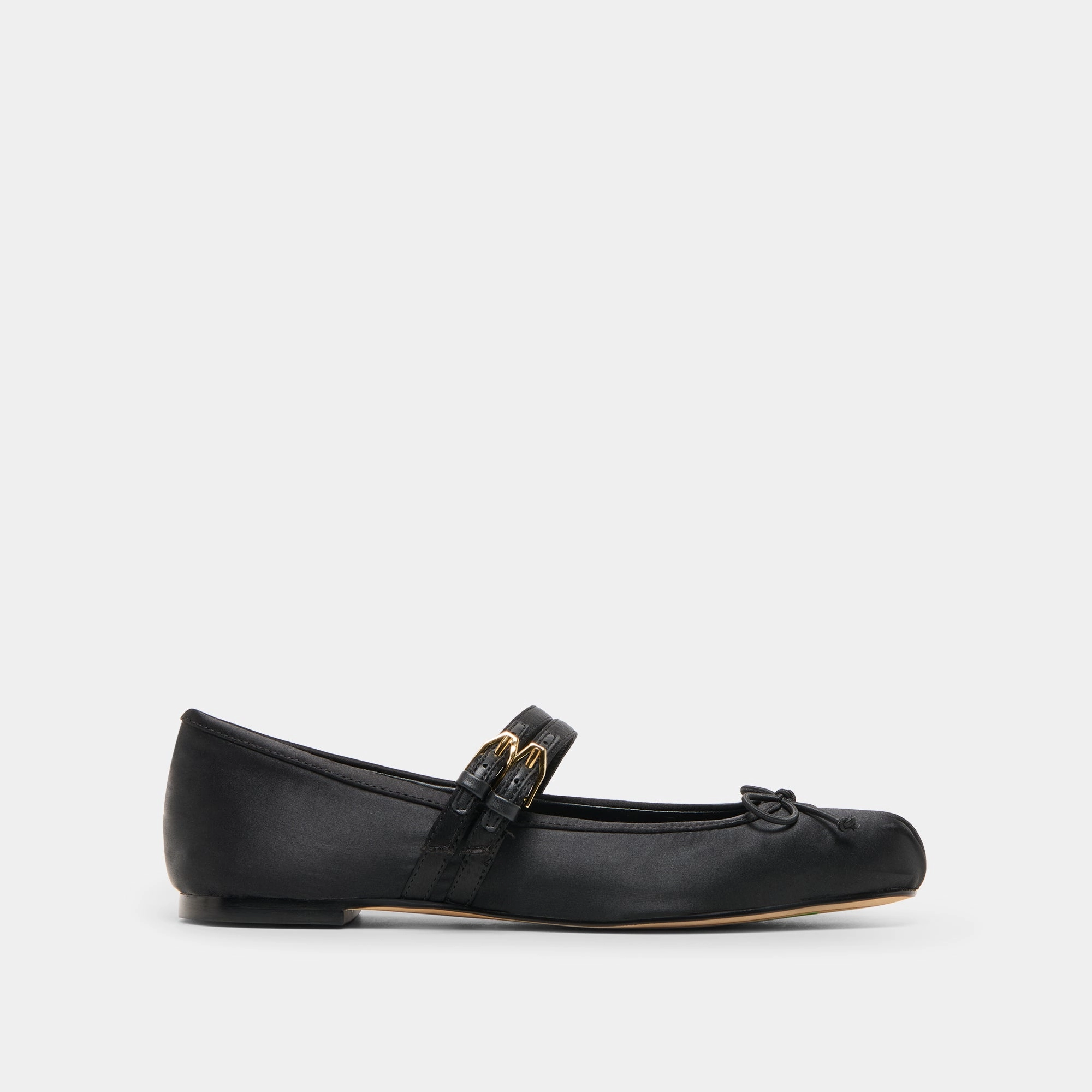 GIBSEN BALLET FLATS ONYX SATIN Mid Top Leather Soft