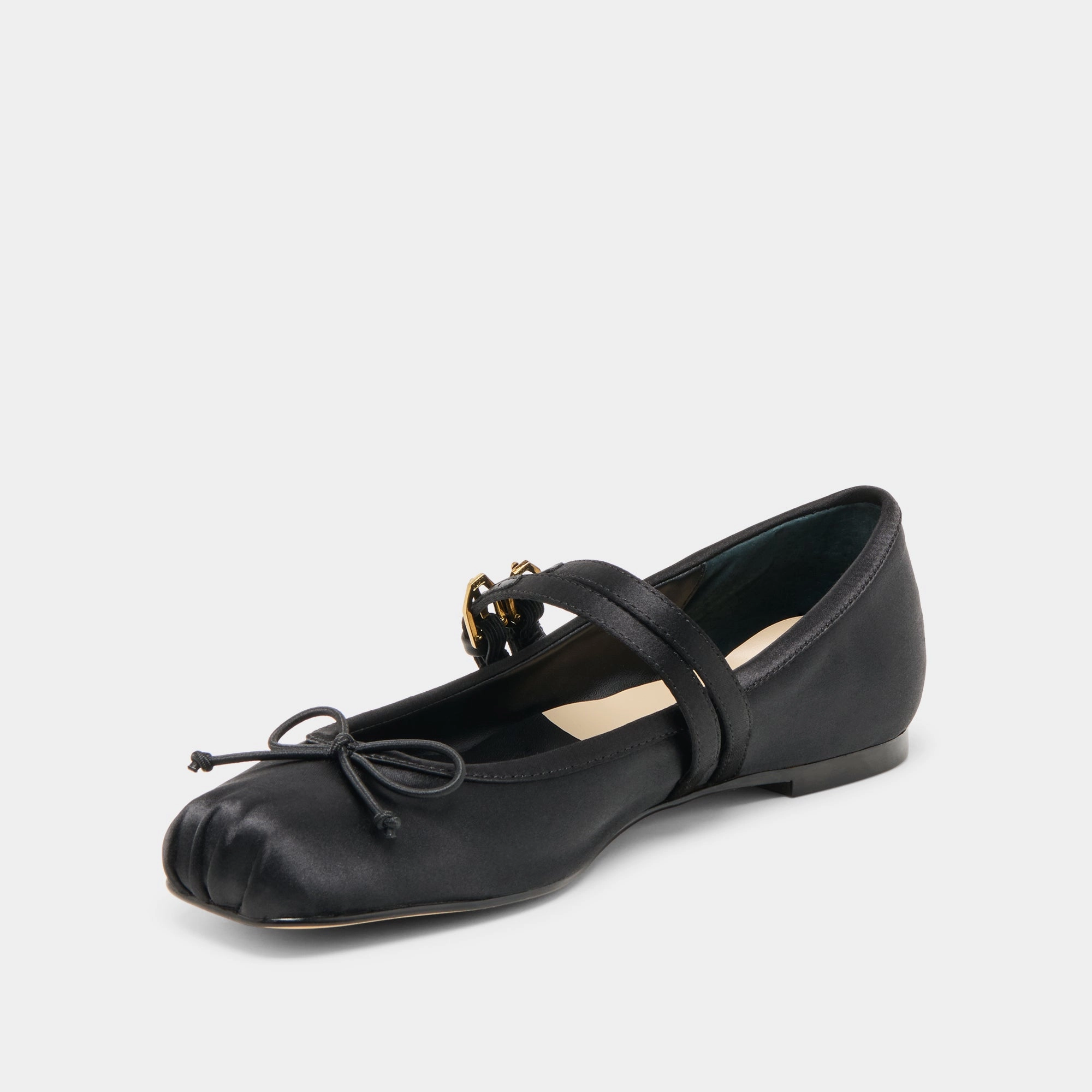 GIBSEN BALLET FLATS ONYX SATIN Trade Walk