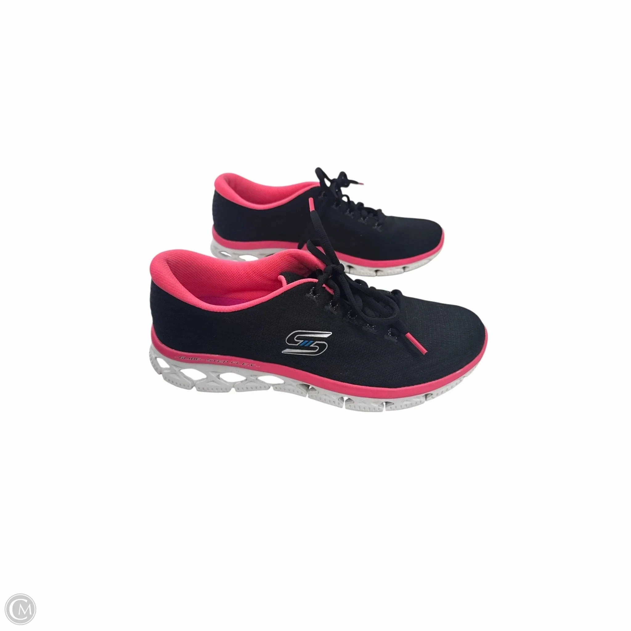 Ankle Ease Non Marking Soles Shoes Sneakers By Skechers In Black & Pink, Size: 8