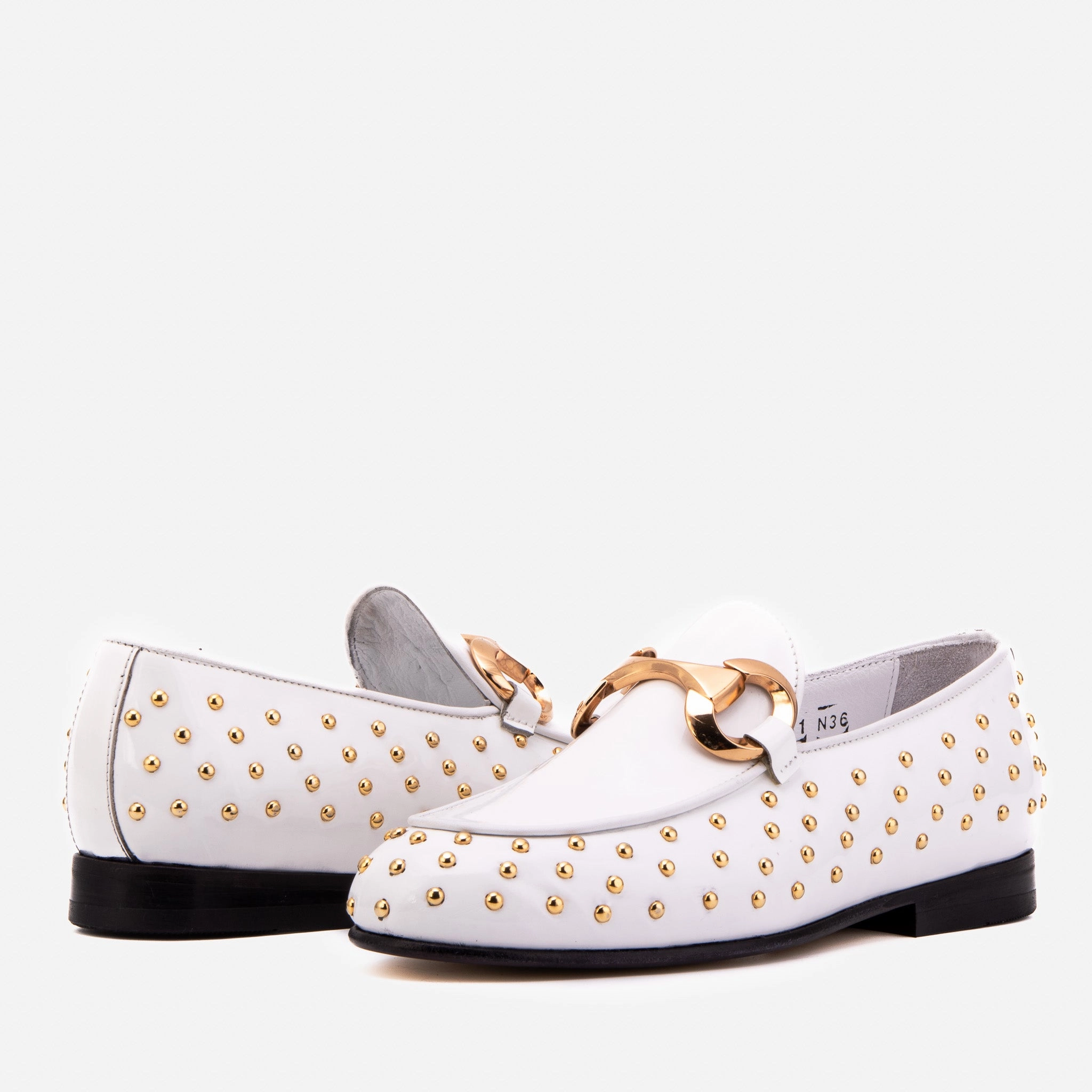 Foot Supportive Design Library Step The Jupiter  Shoe White Spike Leather  Bit Dress Loafer Limited Edition Women  Shoe