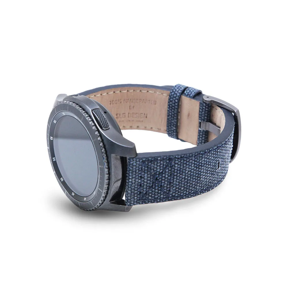 D  Wax Canvas Strap for Gear S3 Navy