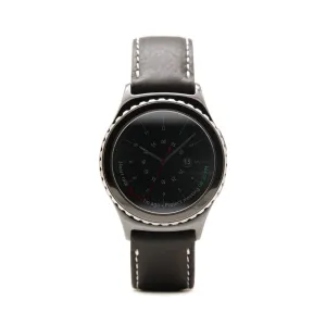 D6 Italian Minerva Box Leather Strap for Gear S2 Black