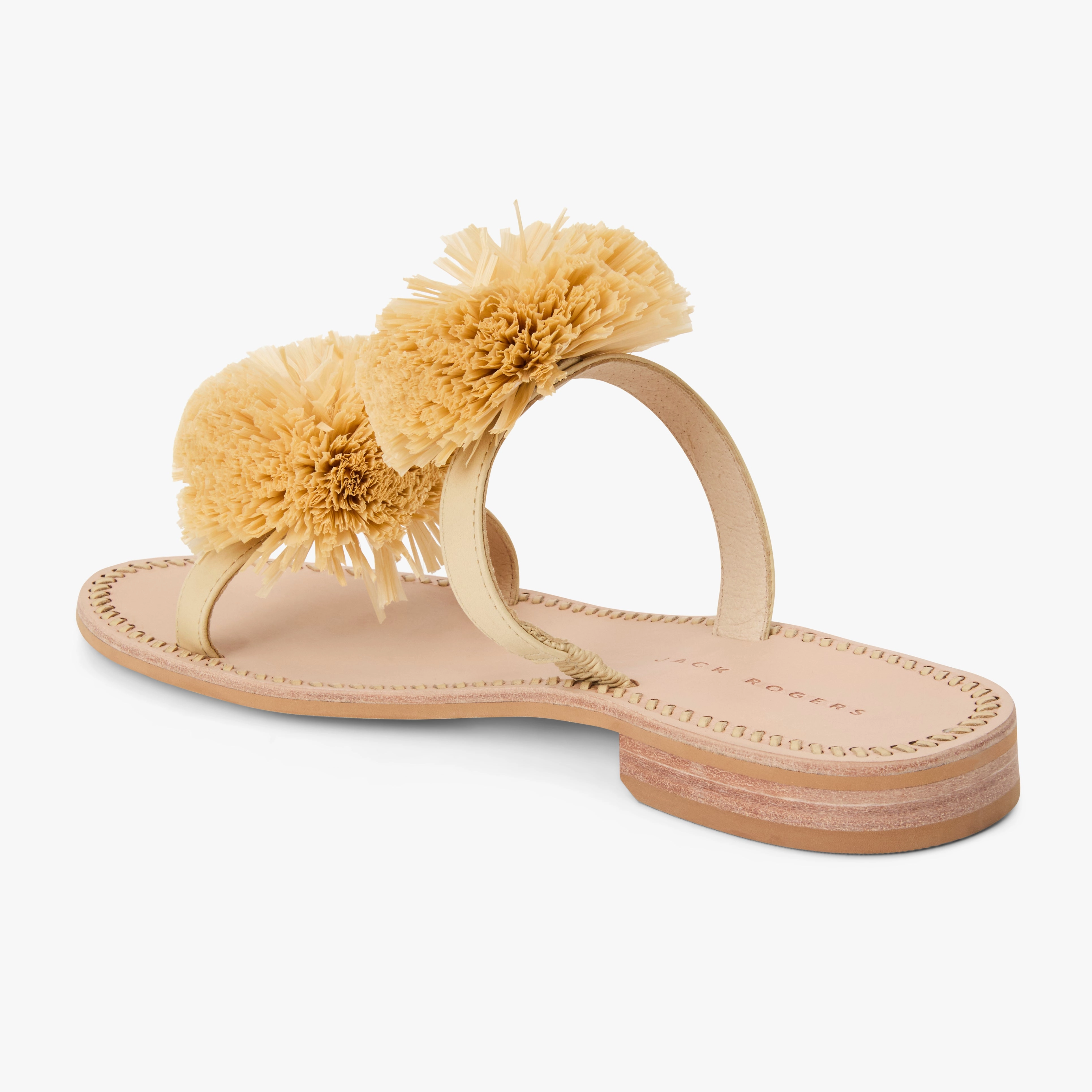 Light Travel Daffodil Raffia Flat Sandal