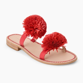 Quick Buckle Daffodil Raffia Flat Sandal