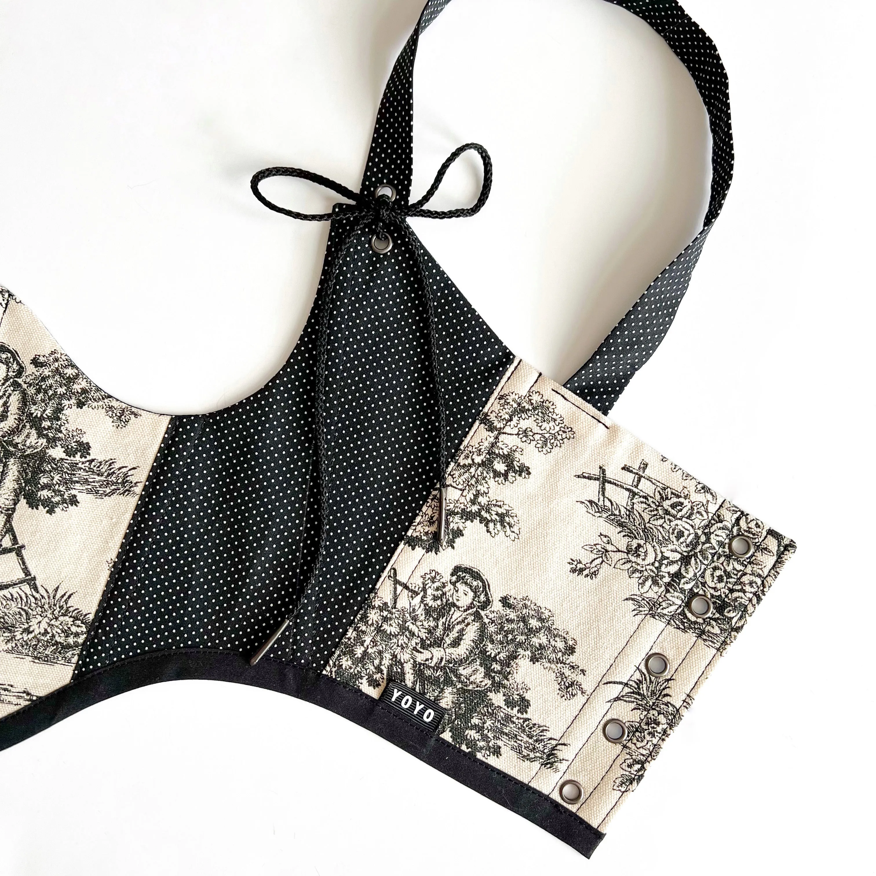Dark Academia Toile Underbust Corset