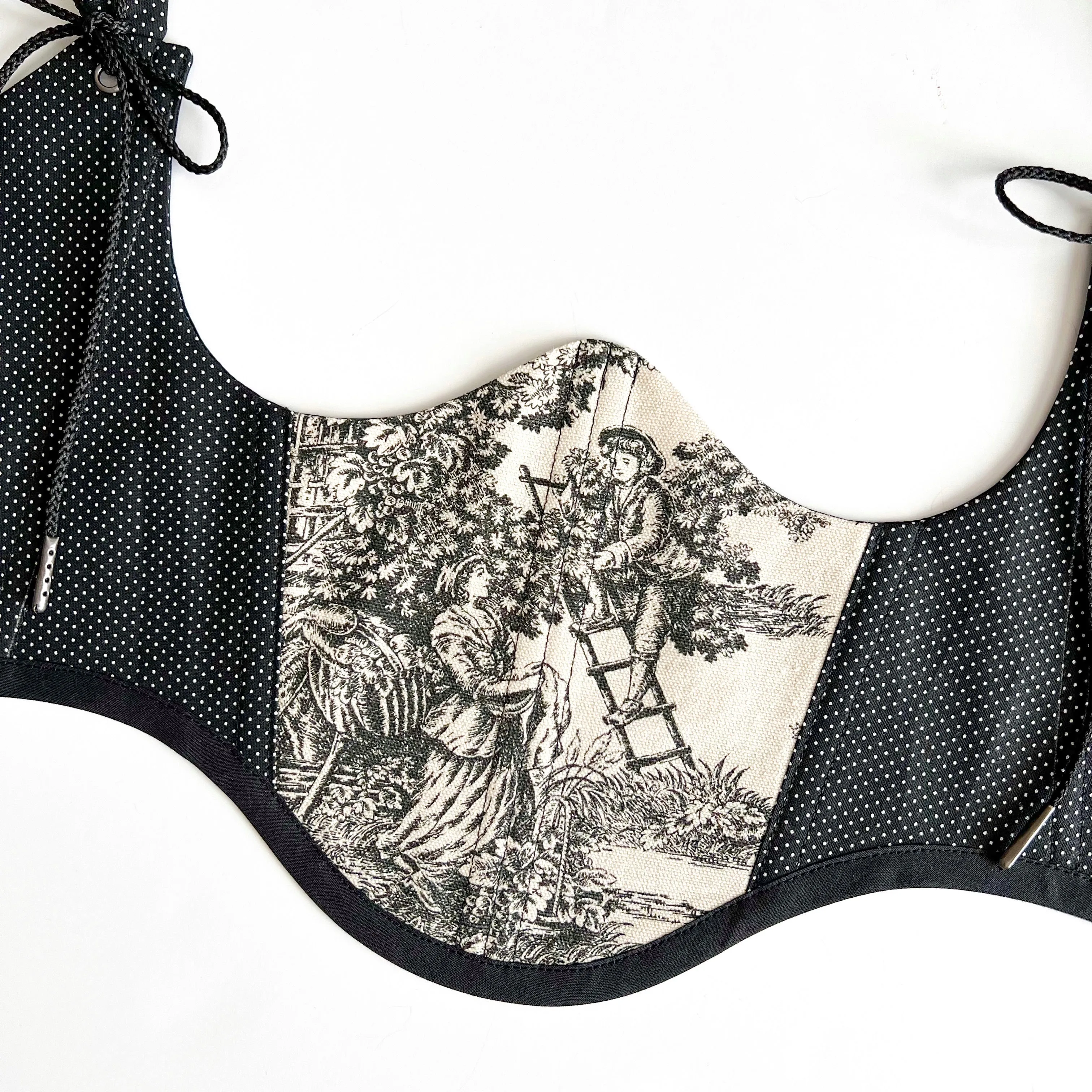 Dark Academia Toile Underbust Corset