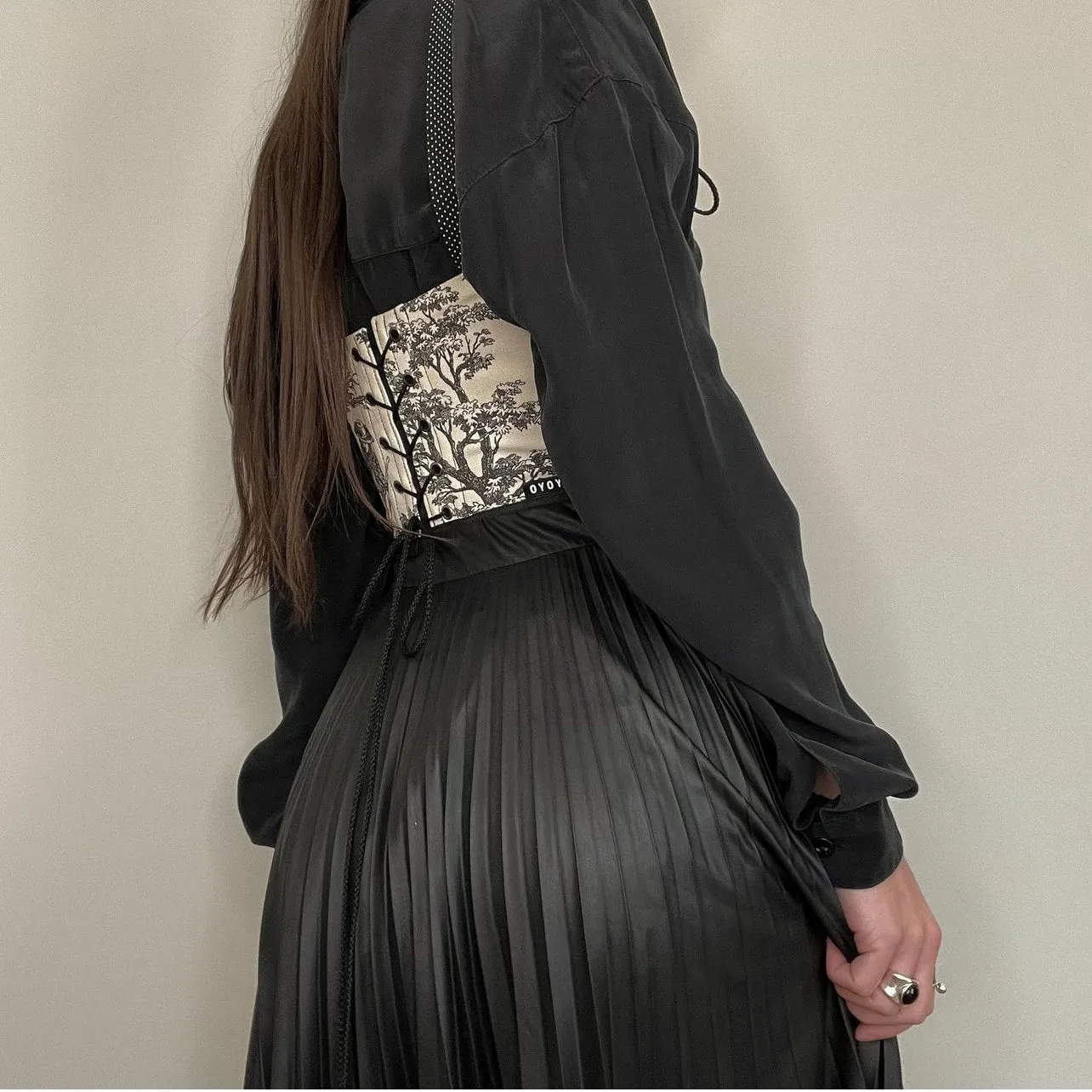Dark Academia Toile Underbust Corset