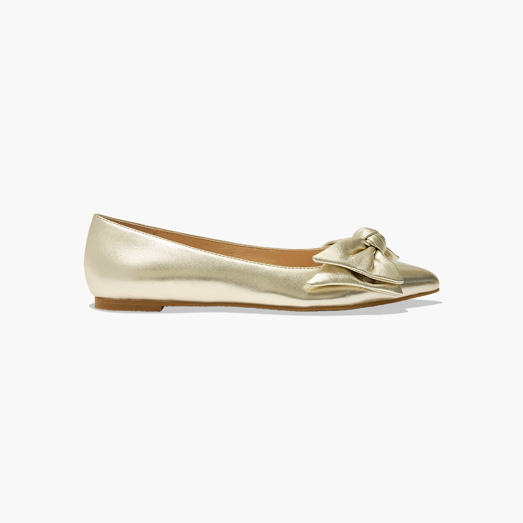 Debra Leather Bow Ballet Flat Taste Tour Travel Friendly Footwear