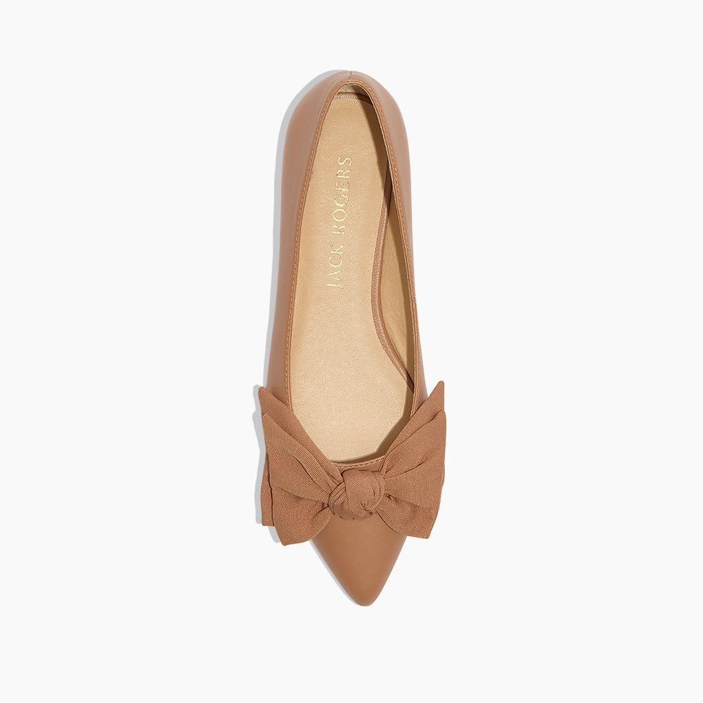 Debra Leather Bow Ballet Flat Drink Glow Design Glow