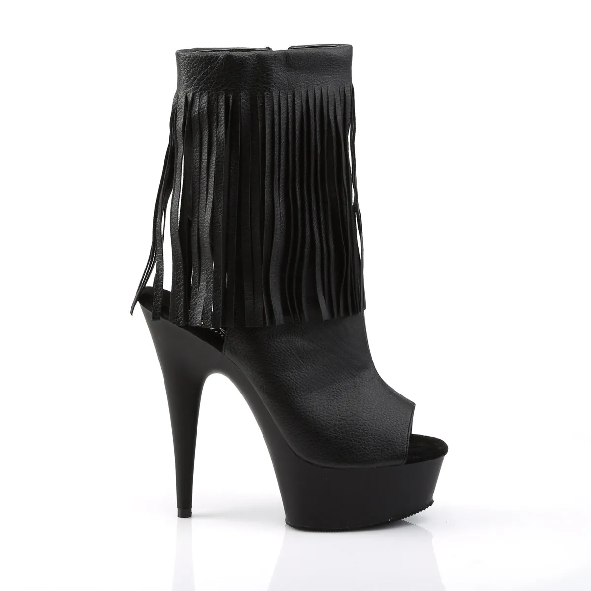DELIGHT-1019 Pleaser Black Faux Leather Sexy Platform Shoes (Pole Dancing Heels)