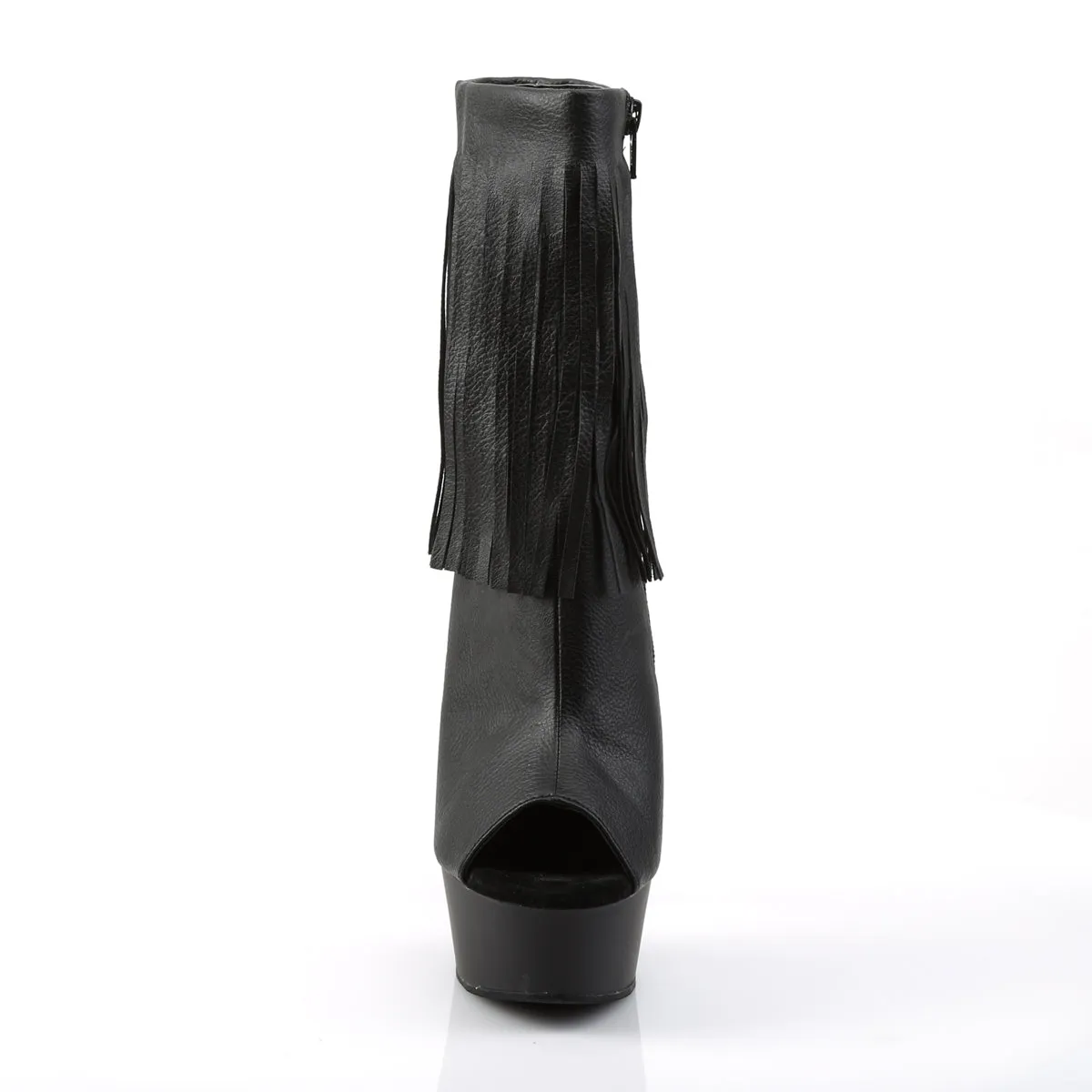 DELIGHT-1019 Pleaser Black Faux Leather Sexy Platform Shoes (Pole Dancing Heels)