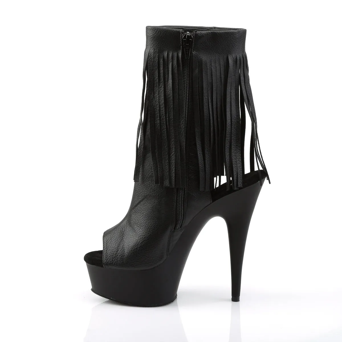 DELIGHT-1019 Pleaser Black Faux Leather Sexy Platform Shoes (Pole Dancing Heels)
