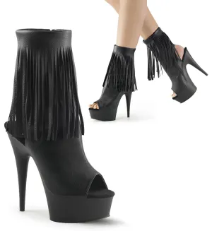 DELIGHT-1019 Pleaser Black Faux Leather Sexy Platform Shoes (Pole Dancing Heels)