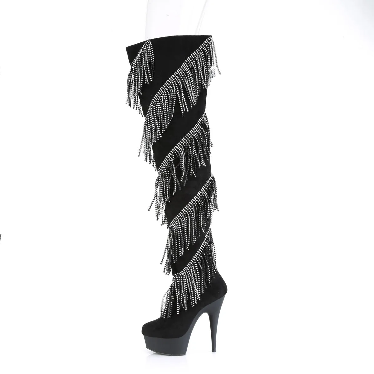 DELIGHT-3065 Pleaser Black Faux Suede Sexy Platform Shoes (Pole Dancing Heels)