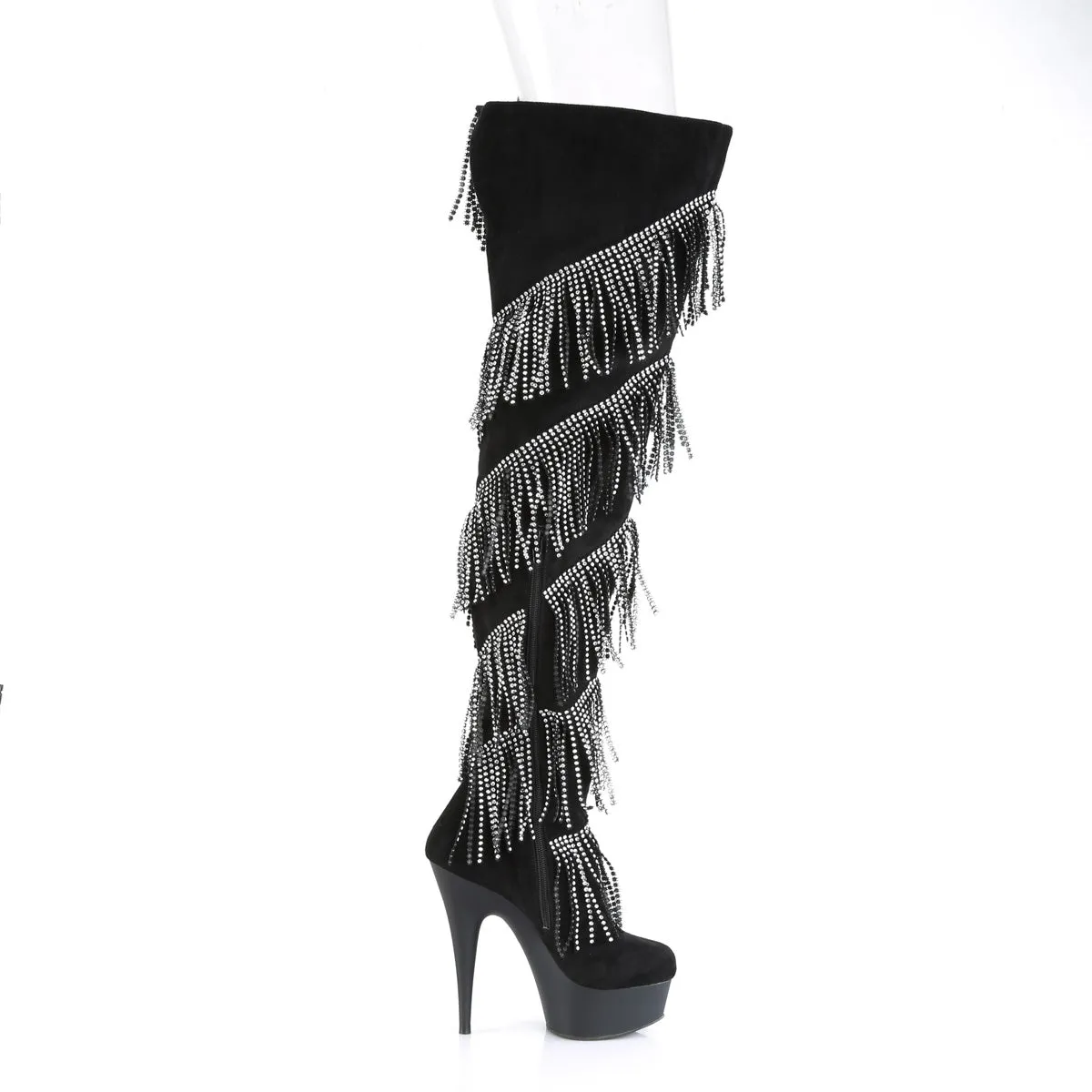 DELIGHT-3065 Pleaser Black Faux Suede Sexy Platform Shoes (Pole Dancing Heels)