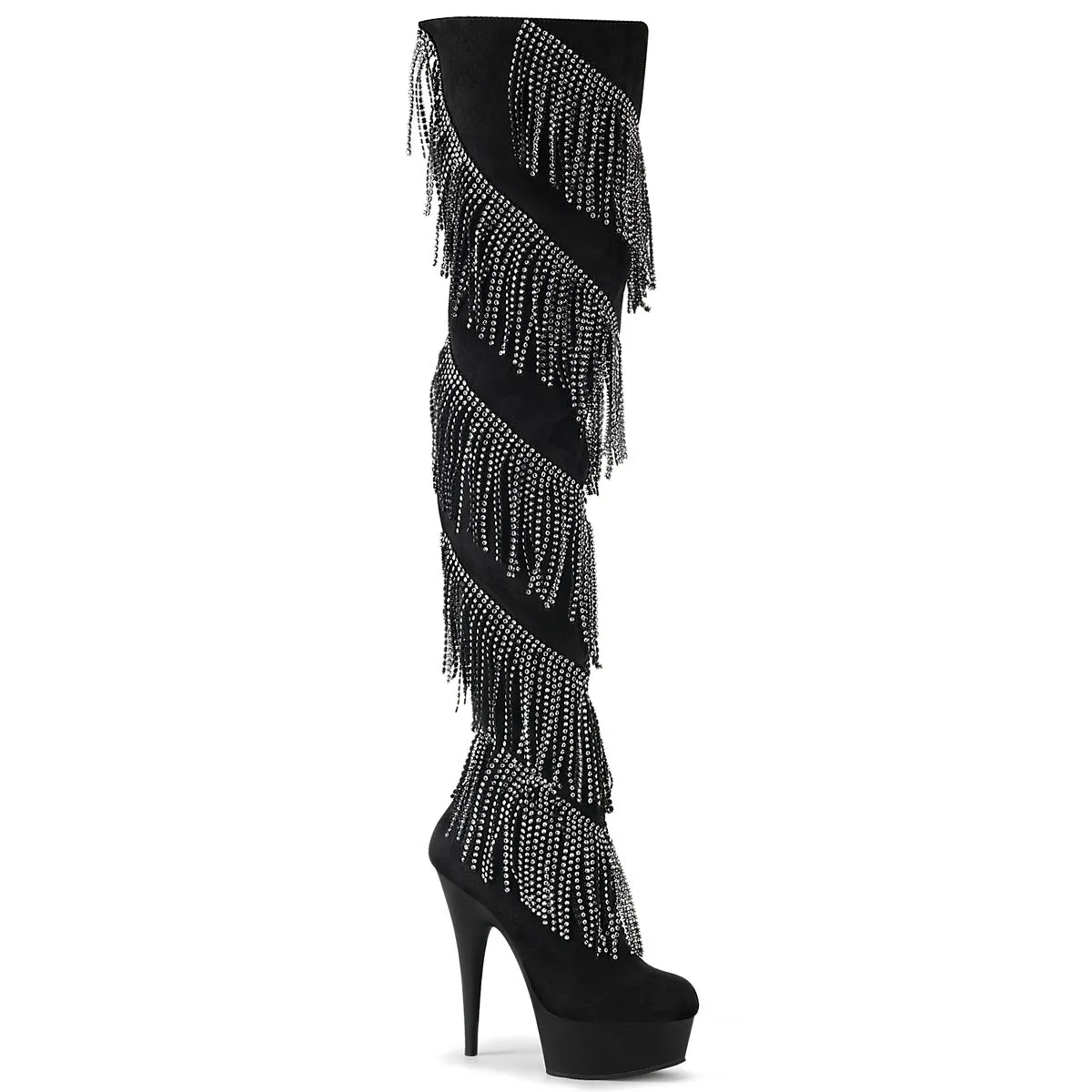 DELIGHT-3065 Pleaser Black Faux Suede Sexy Platform Shoes (Pole Dancing Heels)
