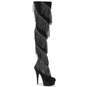 DELIGHT-3065 Pleaser Black Faux Suede Sexy Platform Shoes (Pole Dancing Heels)