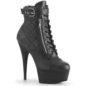 DELIGHT-600-05 Pleaser Black Faux Leather Sexy Platform Shoes (Pole Dancing Heels)