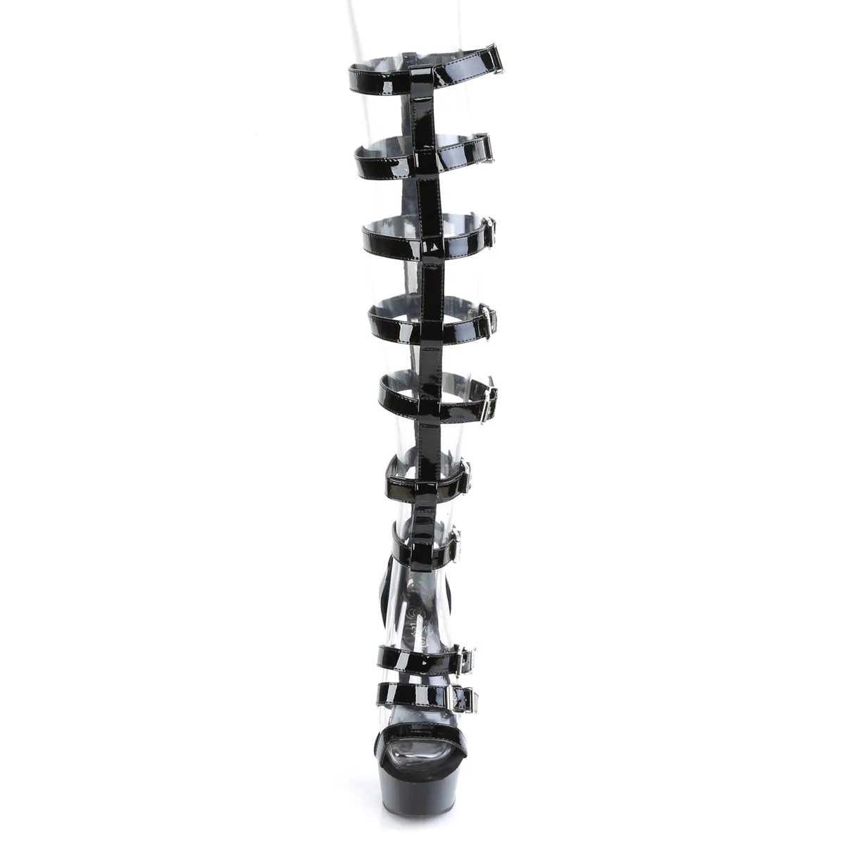 DELIGHT-600-46 Pleaser Black Patent Sexy Platform Shoes (Pole Dancing Heels)