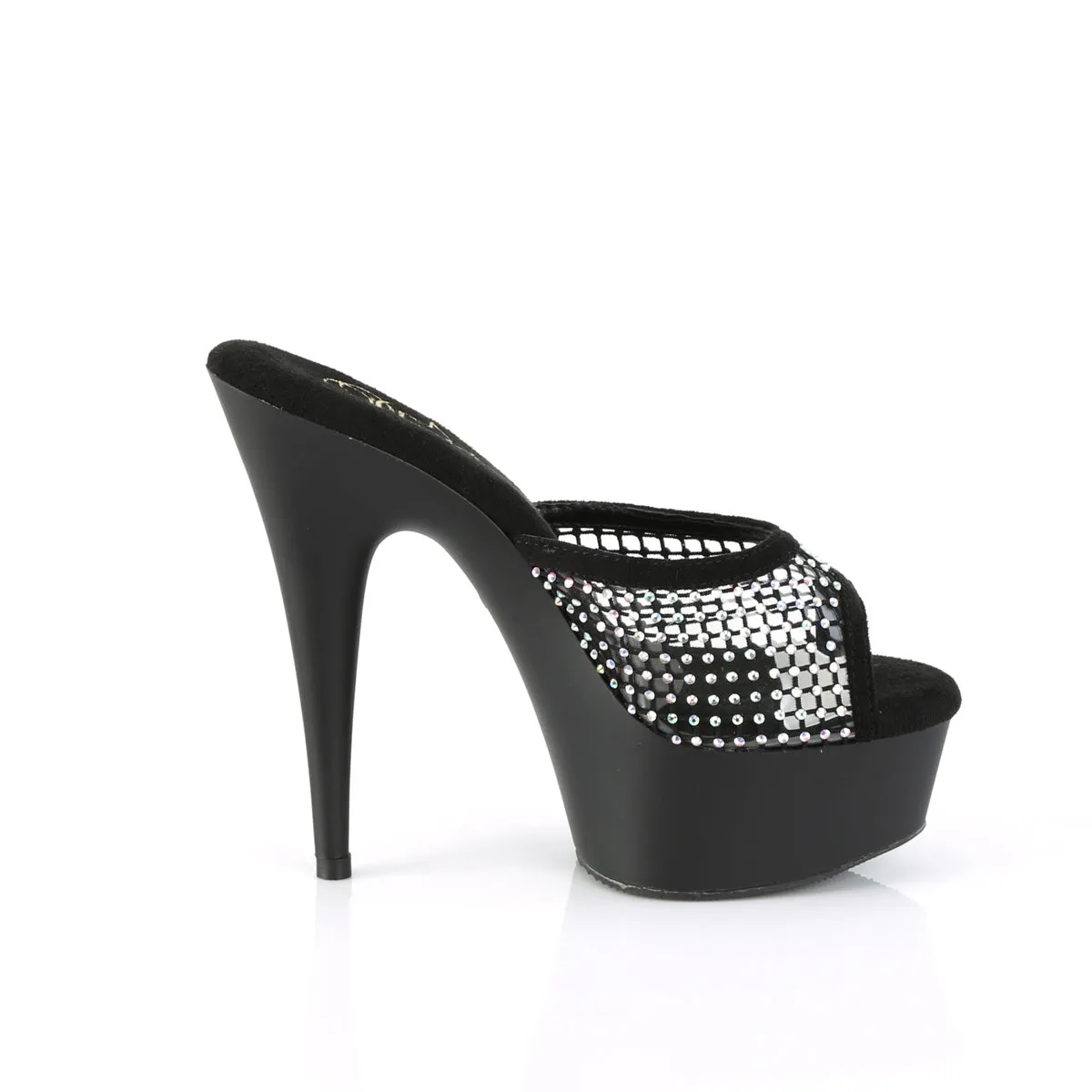 DELIGHT-601-6RM Pleaser Black Faux Suede Sexy Platform Shoes (Pole Dancing Heels)