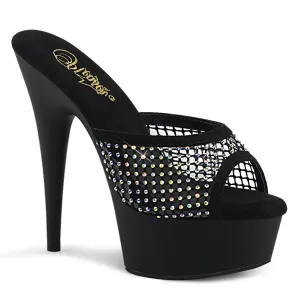 DELIGHT-601-6RM Pleaser Black Faux Suede Sexy Platform Shoes (Pole Dancing Heels)