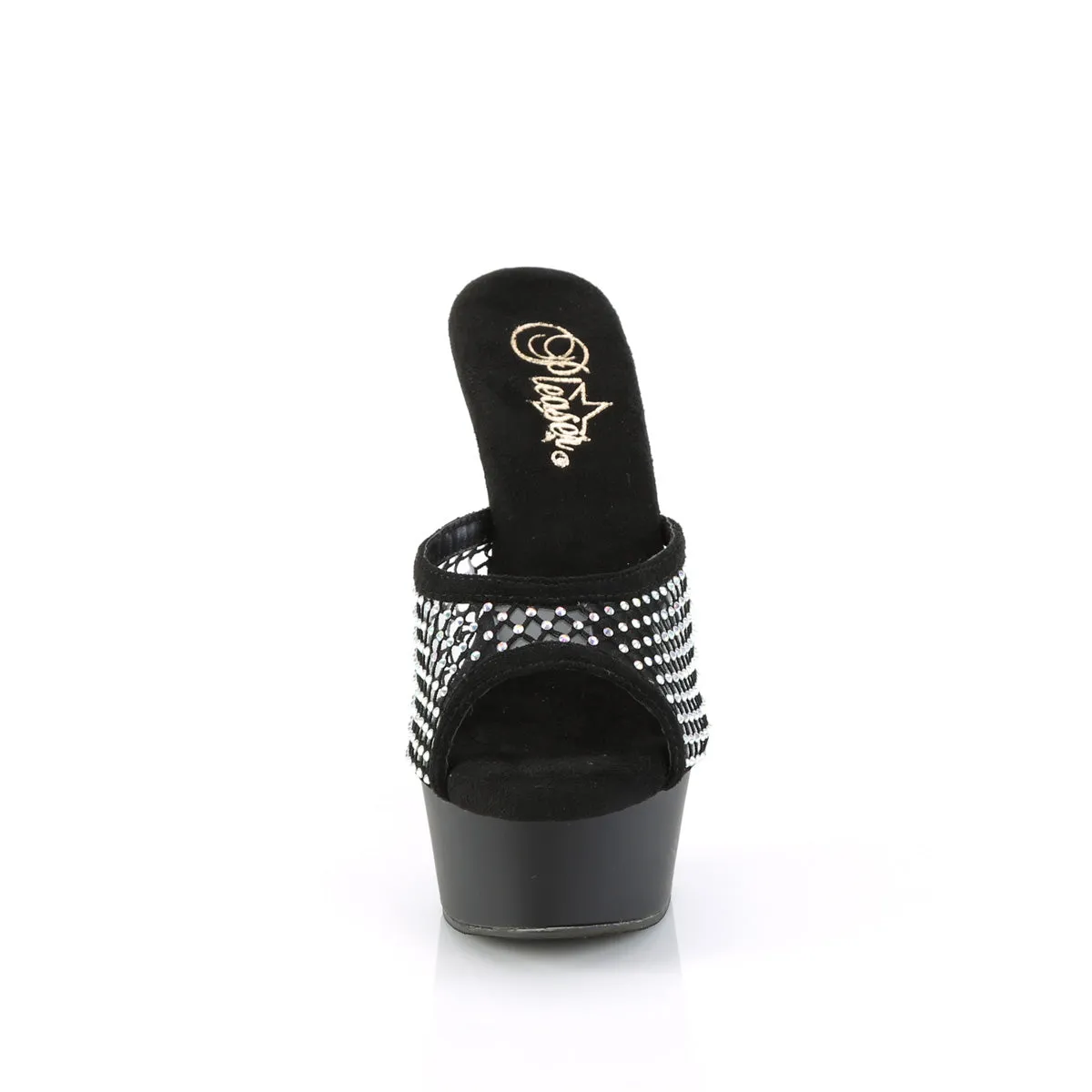 DELIGHT-601-6RM Pleaser Black Faux Suede Sexy Platform Shoes (Pole Dancing Heels)