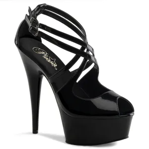 DELIGHT-612 Pleaser Black Sexy Platform Shoes (Pole Dancing Heels)