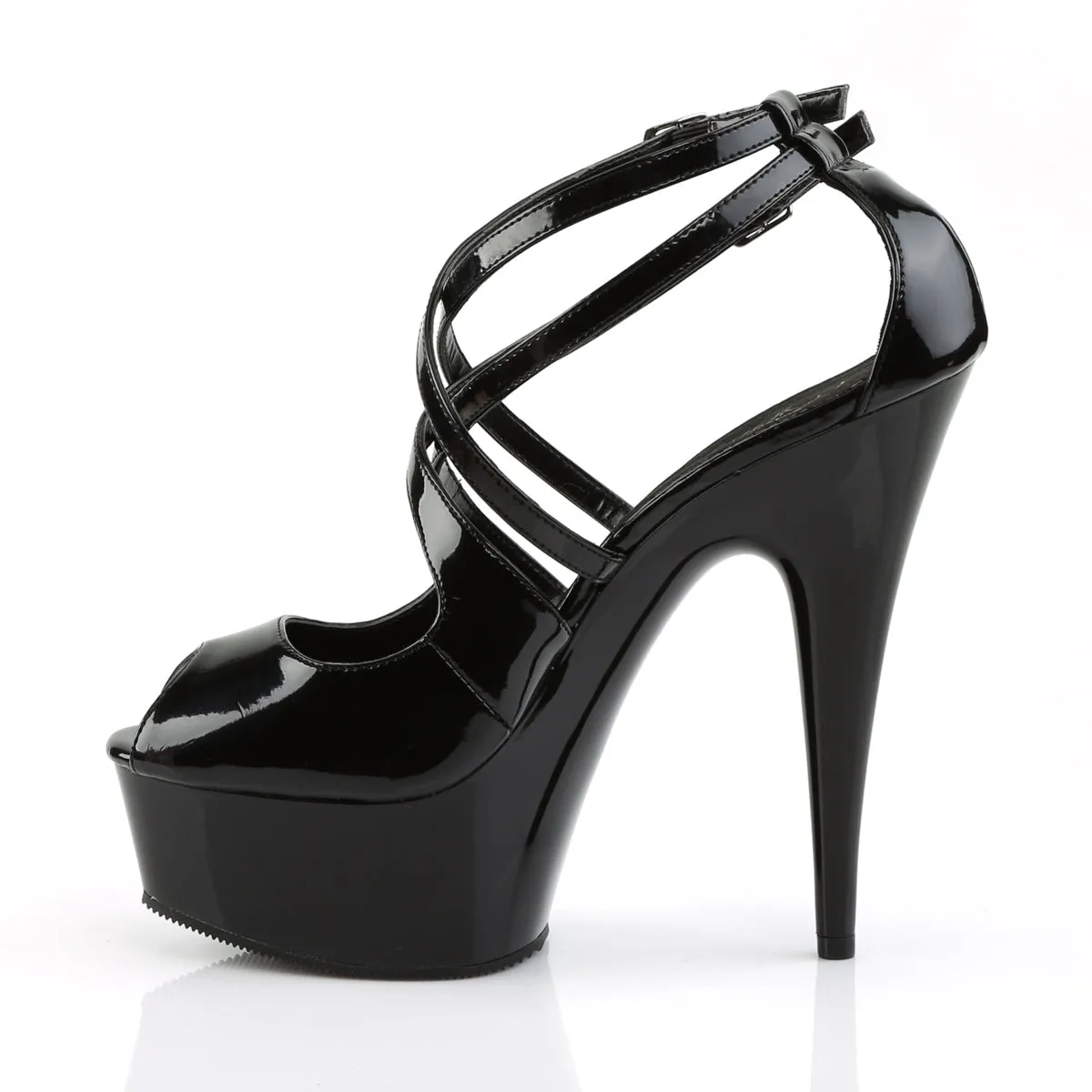 DELIGHT-612 Pleaser Black Sexy Platform Shoes (Pole Dancing Heels)