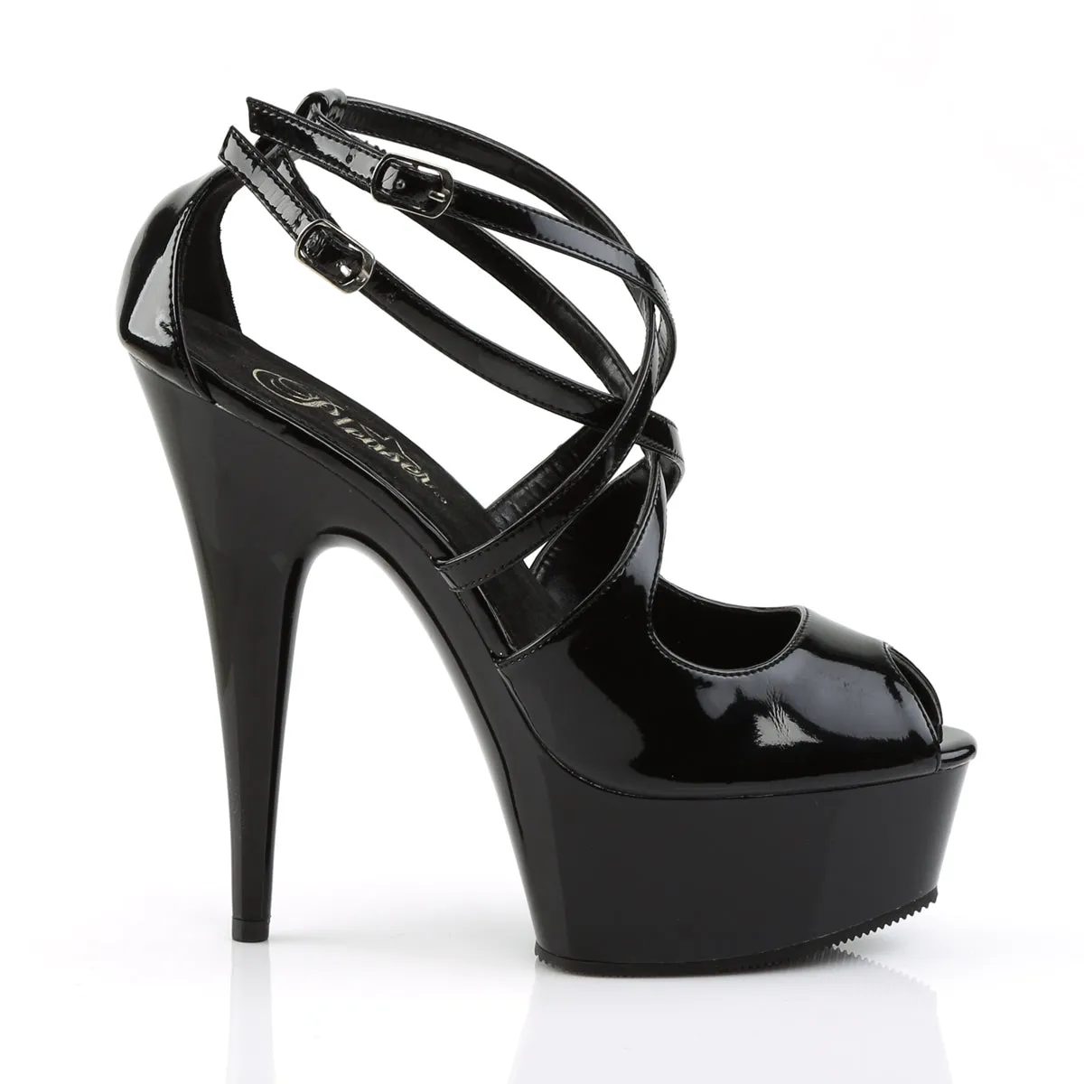 DELIGHT-612 Pleaser Black Sexy Platform Shoes (Pole Dancing Heels)