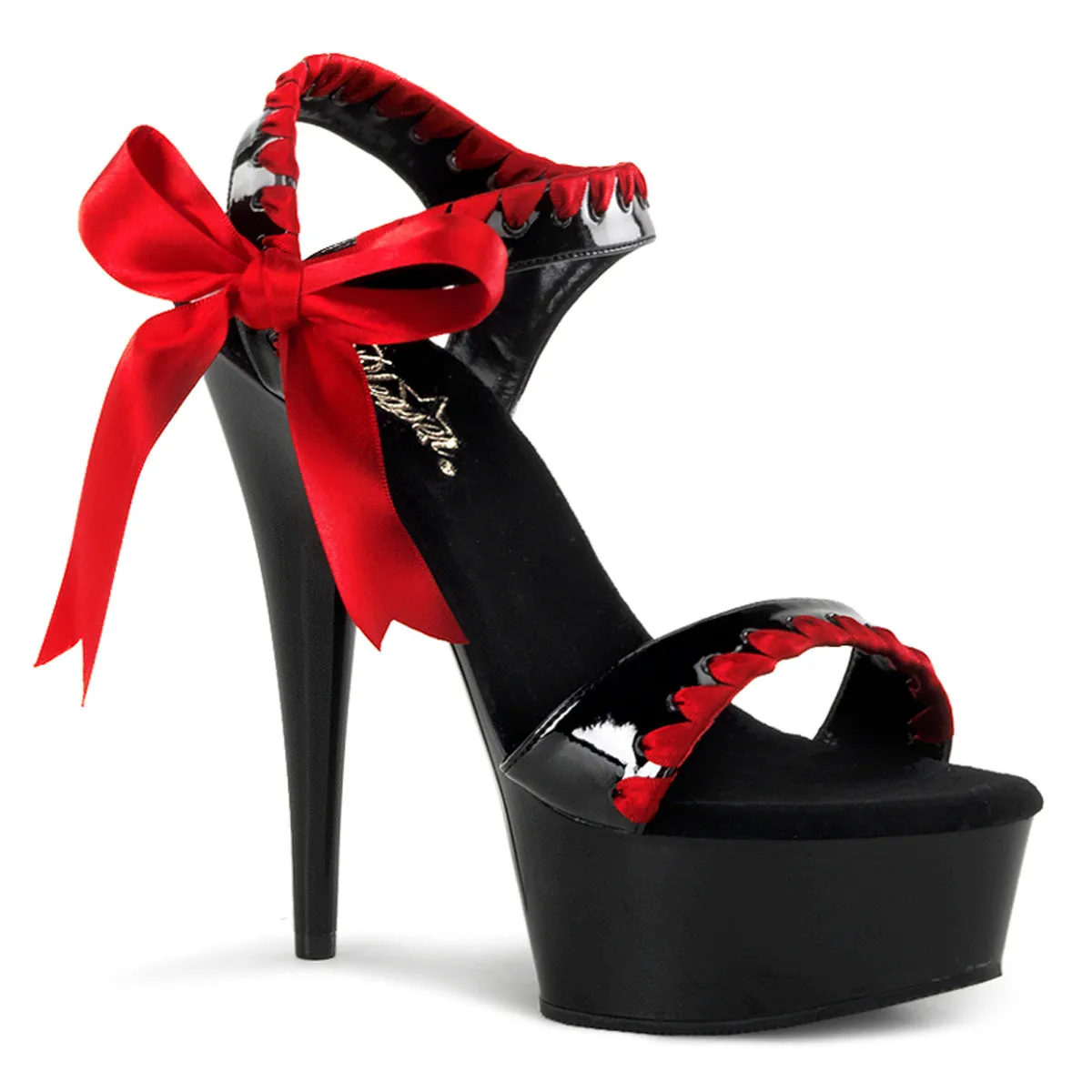 DELIGHT-615 Pleaser Black/Red Sexy Platform Shoes (Pole Dancing Heels)