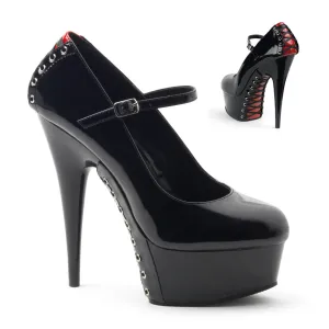 DELIGHT-687FH Pleaser Black/Red Sexy Platform Shoes (Pole Dancing Heels)