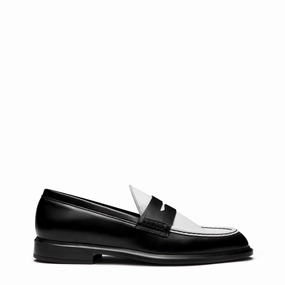 Vend?me Blandine black and white calfskin leather loafers Recycled Composite