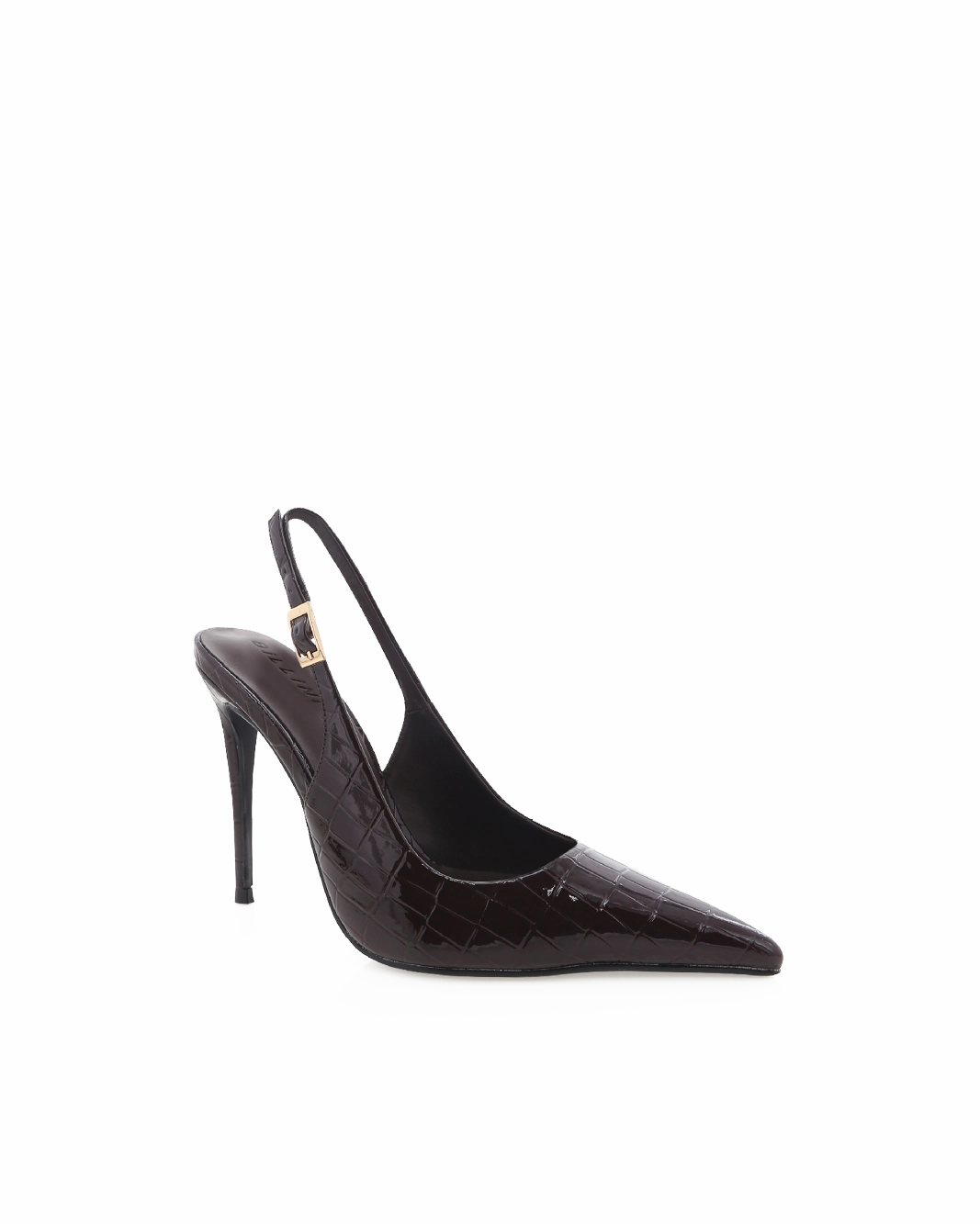 GIOVINA - DARK CACAO PATENT CROC Comfortable Booties Wedge Style