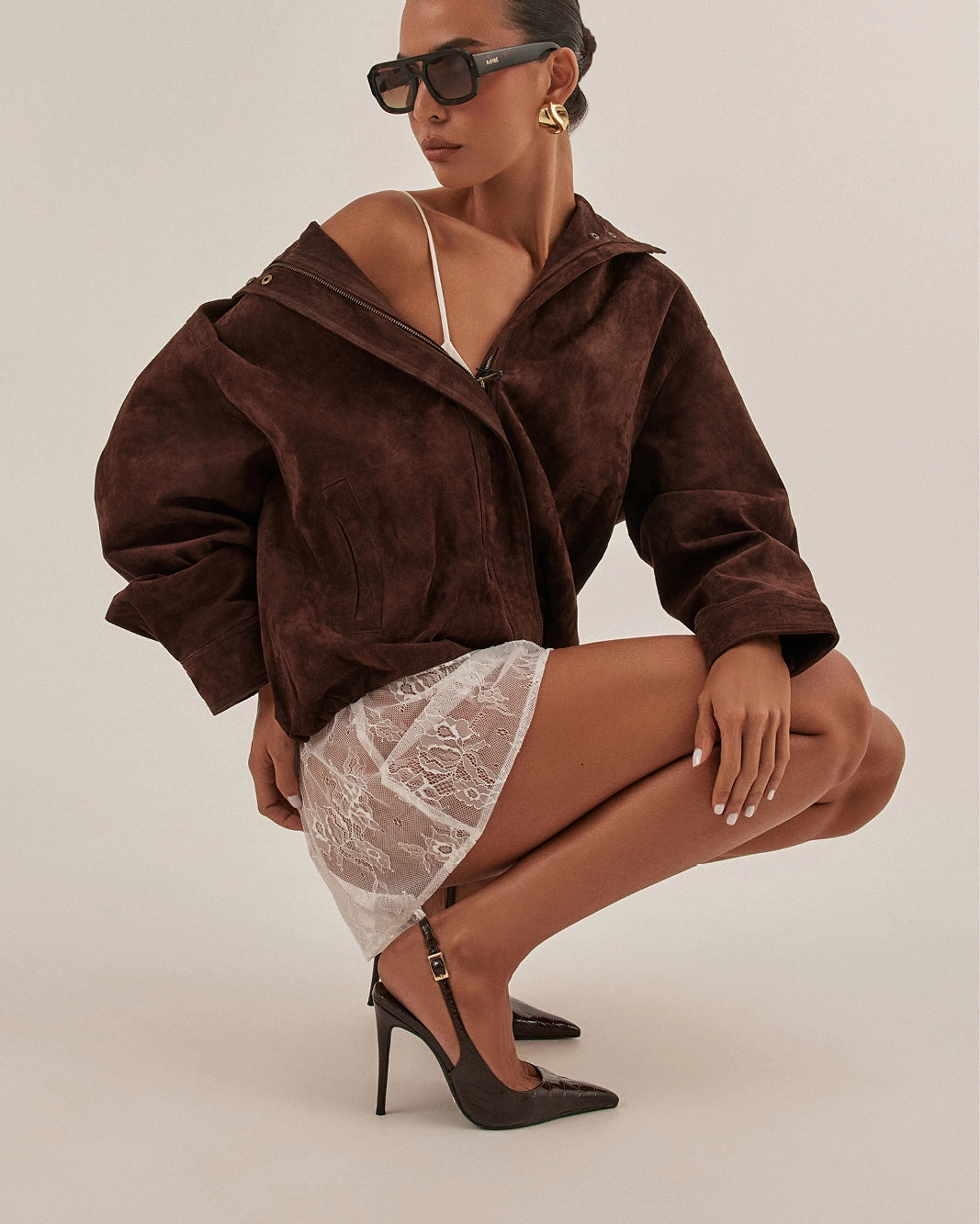 GIOVINA - DARK CACAO PATENT CROC Strappy Style