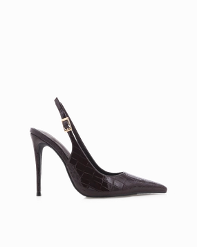 Pointed Boots Rain Guard GIOVINA - DARK CACAO PATENT CROC
