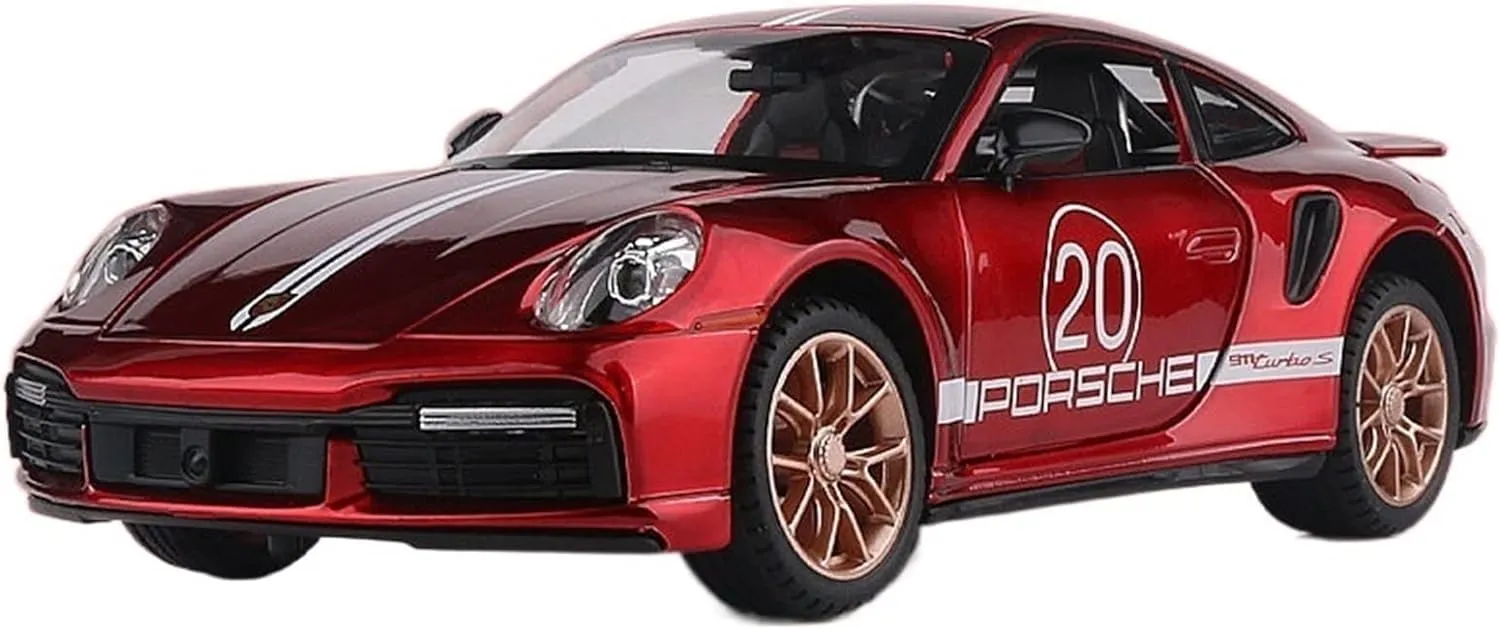 DIE-CAST CAR 1:32 PORCHE TURBO 911 DIECAST METAL PULLBACK TOY CAR WITH OPENABLE DOORS, LIGHT MUSIC BOYS GIFTS TOYS FOR KIDS{MULTICOLOR}